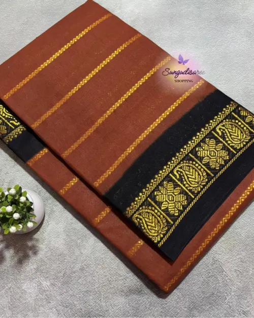 Honey Color velthari saree with black blouse
